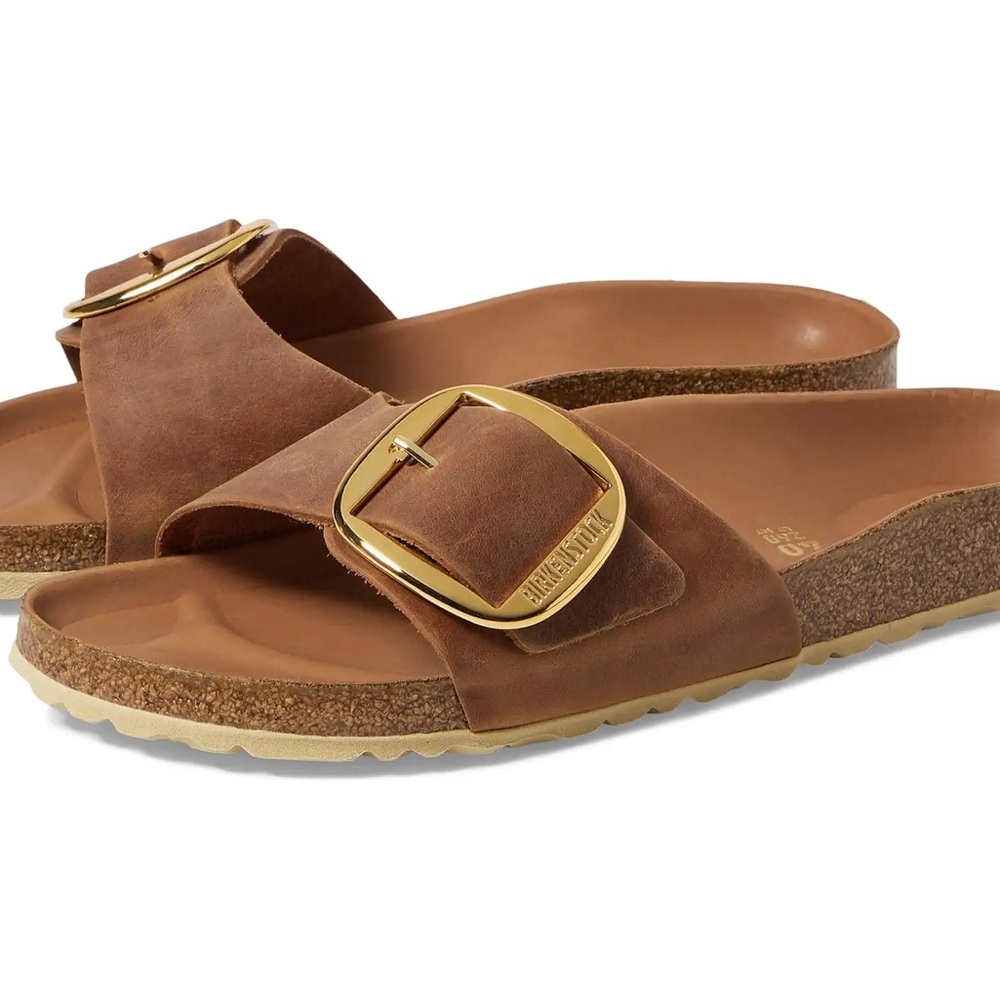 Birkenstock Madrid Gold Big Buckle sandals brand new in box size 40